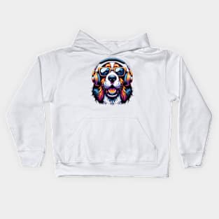 Grand Basset Griffon Vendeen Smiling DJ with Joyful Beats Kids Hoodie